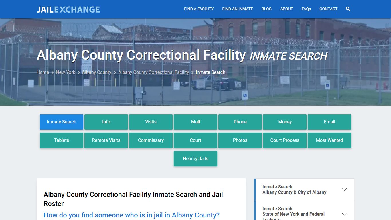 Albany County Correctional Facility Inmate Search - Jail Exchange